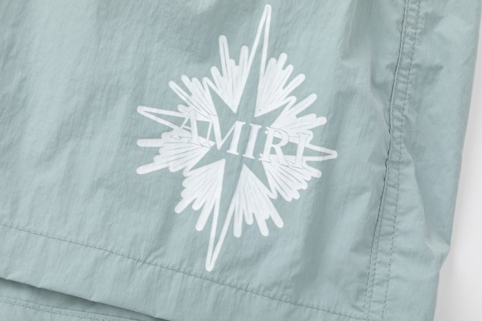Abstract Burst Star Brand Print Back Back Tag Cargo Pocket Baggy Lightweight Quick Dry Swim Trunk Beach Shorts 2 colors 29342782
