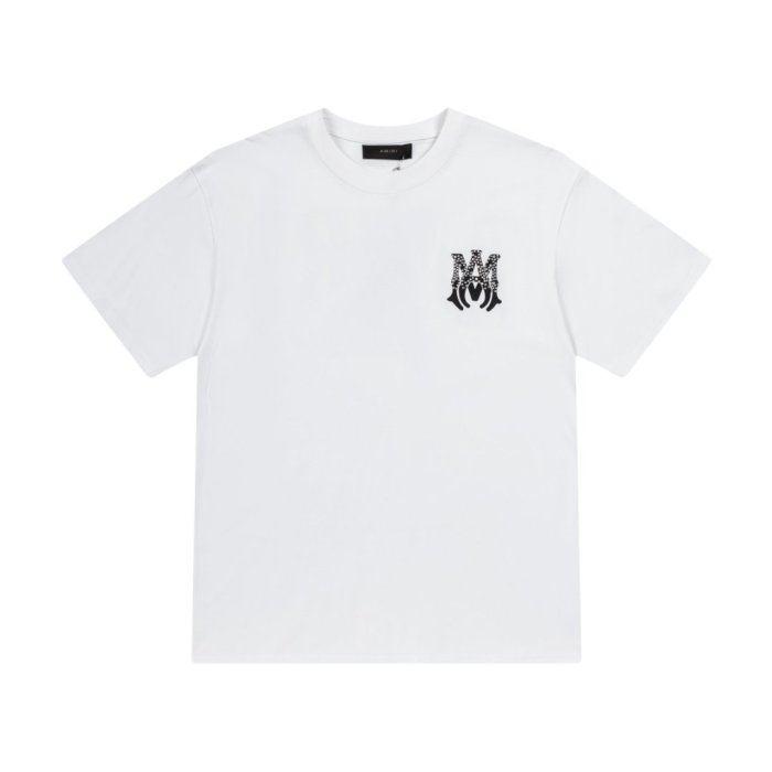 Gothic M Emblem Print Back Speckled Sparkle City District Slogan Text Graphic Tee 3 colors 29342963