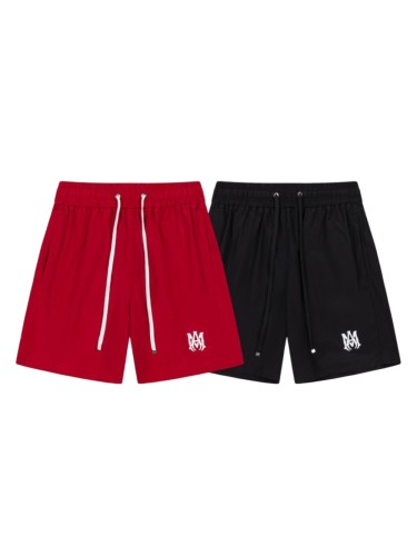 Minimal Gothic Streetwear Front White Heart M Monogram Embroidery Logo Print Loose Drawstring Swim Trunk Beach Shorts 2 colors 29342989