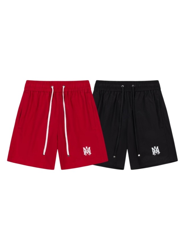 Minimal Gothic Streetwear Front White Heart M Monogram Embroidery Logo Print Loose Drawstring Swim Trunk Beach Shorts 2 colors 29342989