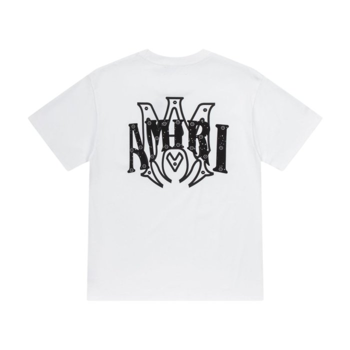 Small M Heart Monogram Print Back Gradient Glitter LA CA Arts District Letter Graphic Tee 3 colors 29342954