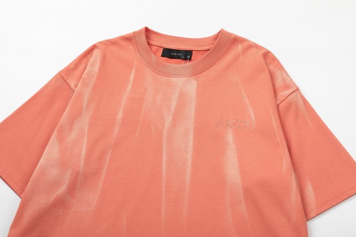 Retro Washed Streetwear Front Chest Hidden Monogram Print All Over Streaky Gradient Dye Baggy Casual Tee 2 colors 29342943
