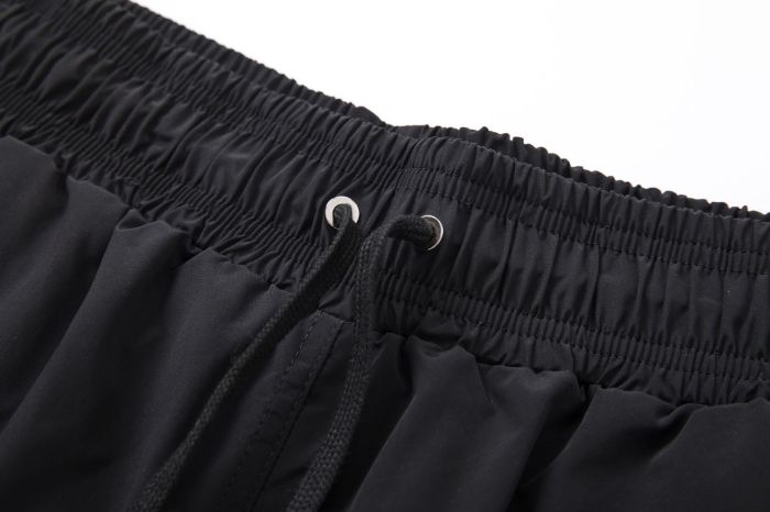 Arch Cursive Arts And Crafts District Slogan Print Back Cargo Pocket Leather Label Drawstring Swim Trunk Shorts 29343008