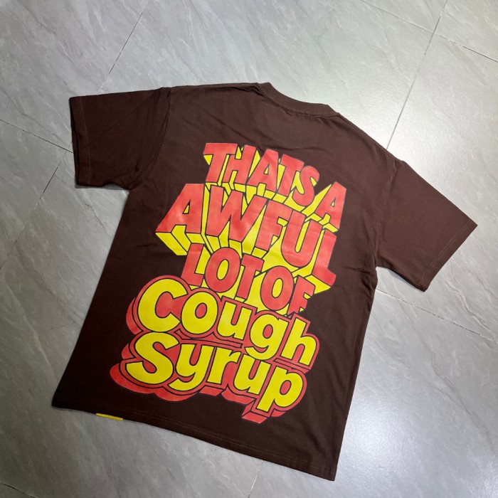 West Coast Casual Fashion Chocolate Brown Laid Back Leprechaun Mascot Pour Syrup Graffiti Bubble Font Print T-Shirt 29344165