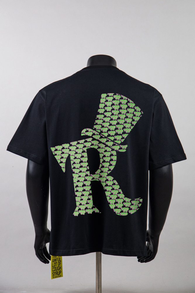 Cartoon Retro Streetwear Front Green Pink Outline Melting Bubble Joke’s Up Slogan Print Back Large Top Hat R Filled Repeat Logo Graphic Oversized T-Shirt 29343926