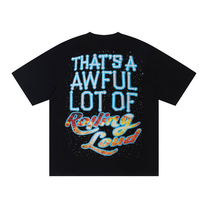 Hip Hop Streetwear Front Neon Light Bulb Outline Text Ufo Spaceship Abduct Burning City Vintage Cosmic Sky Print Oversized T-Shirt 29344003