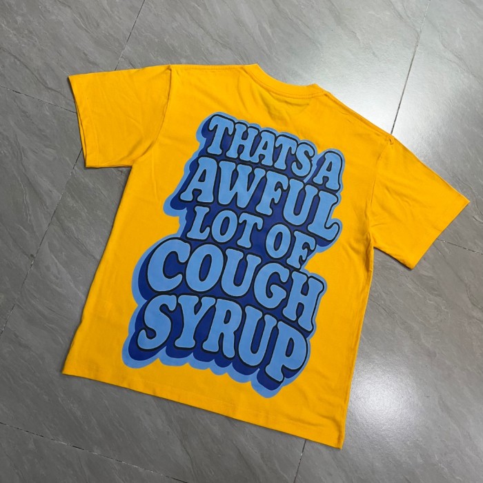 Y2K Relax Street Bright Yellow Background Cartoon Honey Bear Purple Syrup Dripping Liquid Art Print T-Shirt 29344143