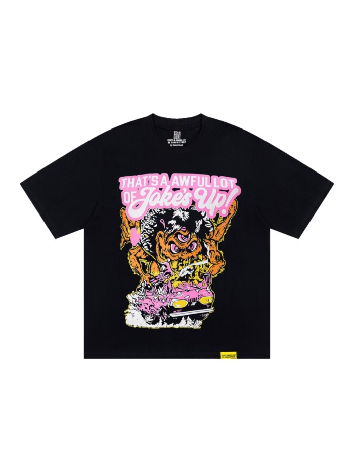Retro Kustom Culture Streetwear Front Cartoon Mutant Monster Rat Rod Vehicle Bubble Letter Print Oversized T-Shirt 29343980