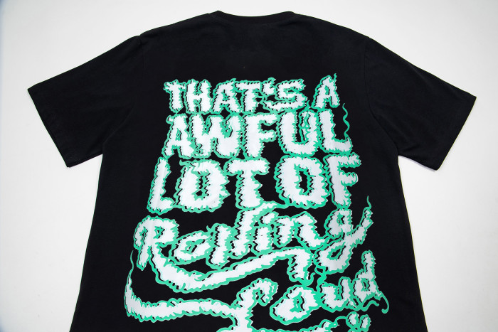 West Coast Hip Hop Streetwear Front Rolling Loud City Map Landmark Character Multicolor Cartoon Illustration Print Back Green Outline Flame Wavy Oversized T-Shirt 29343931