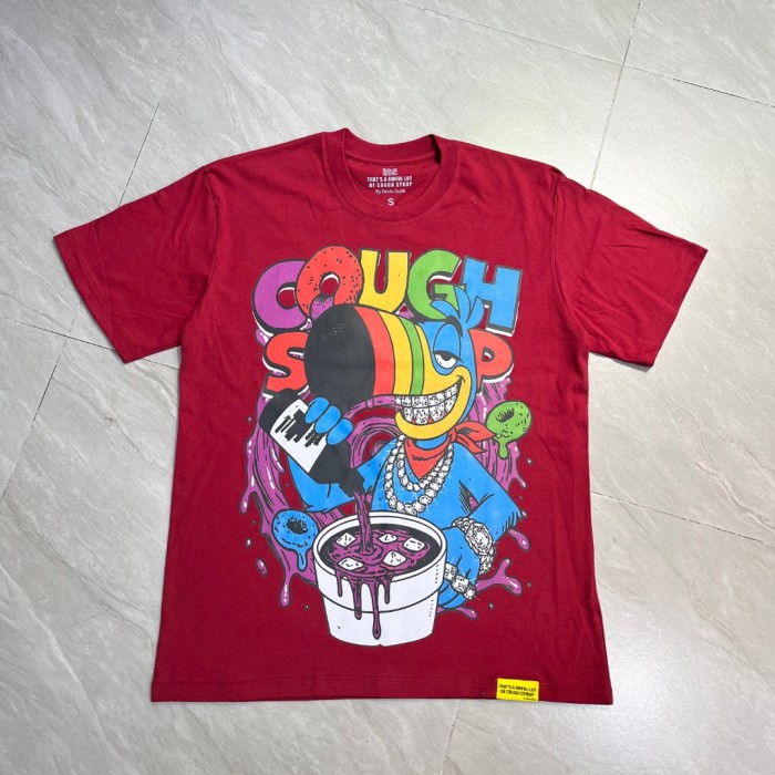 West Coast Casual Fashion Vivid Color Toucan Character Hip Hop Jewelry Syrup Pouring Bubble Font Print T-Shirt 29344093