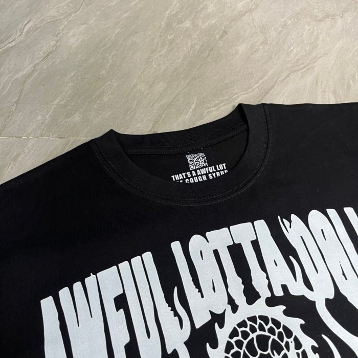 Retro Festival Streetwear Black Base Oriental Dragon Line Drawing Gothic Typography Music Tour Print T-Shirt 29344175