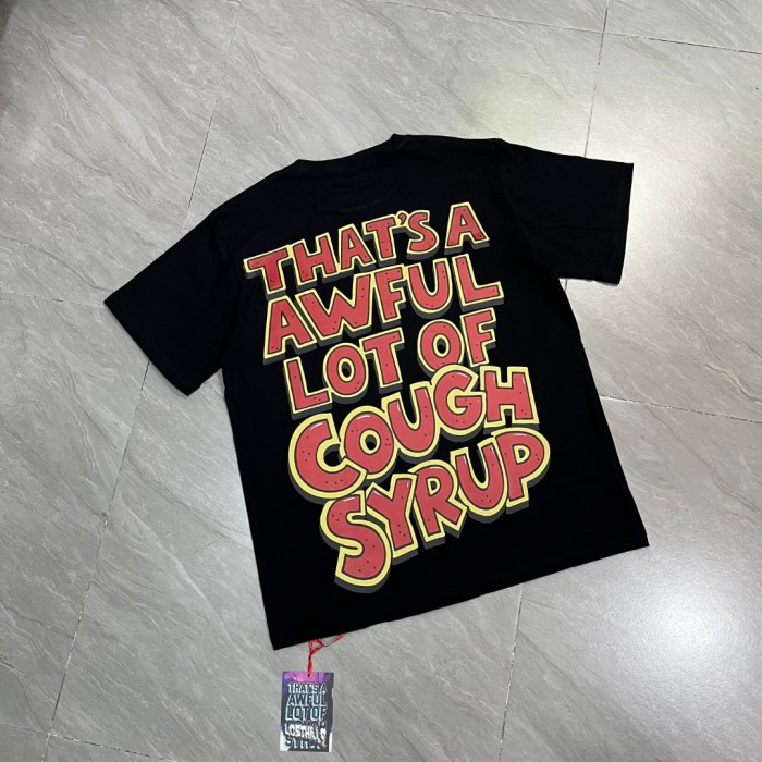 West Coast Casual Fashion Front Laid Back Cartoon Rabbit Hip Hop Jewelry Syrup Pouring Graffiti Bubble Letter Print 2 colors T-Shirt 29344059