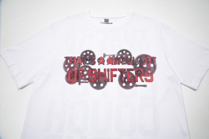 Y2K Industrial Retro Street Front Rust Mechanical Gear Overlay Faded Gradient Typography Print T-Shirt 2 colors 29344071