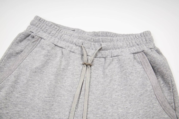 On Tone Serif Embroidery Logo Print Back Patch Pocket Leather Label Loose Drawstring Terry Cotton Casual Sweat Shorts 3 colors 29343871