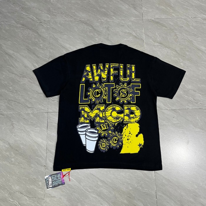 Retro State Pride Streetwear Distressed Crack Font Mechanical Gear Michigan Outline Map Dual Side Print T-Shirt 3 colors 29344200