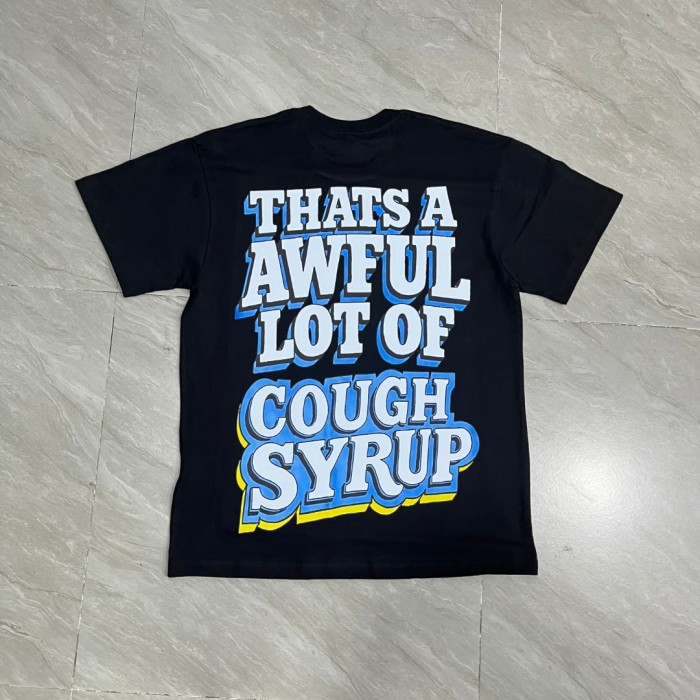Cartoon Hip Hop Streetwear Front Captain Character Pouring Purple Syrup Bowl Bottle Chain 3D Outline Letter Graphic Oversized T-Shirt 2 colors 29344019