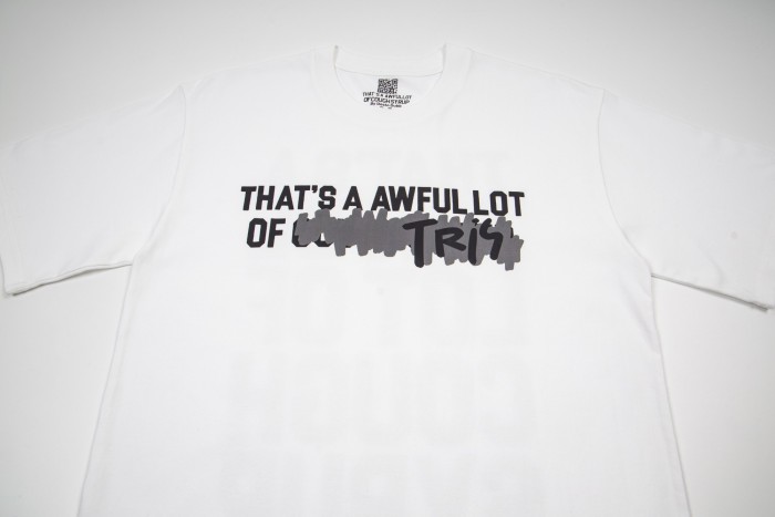 Minimal Hip Hop Streetwear Front Crossed Out Text TRY Graffiti Block Letter Print Back Stacked Bold Block Slogan Graphic Oversized T-Shirt 2 colors 29343909