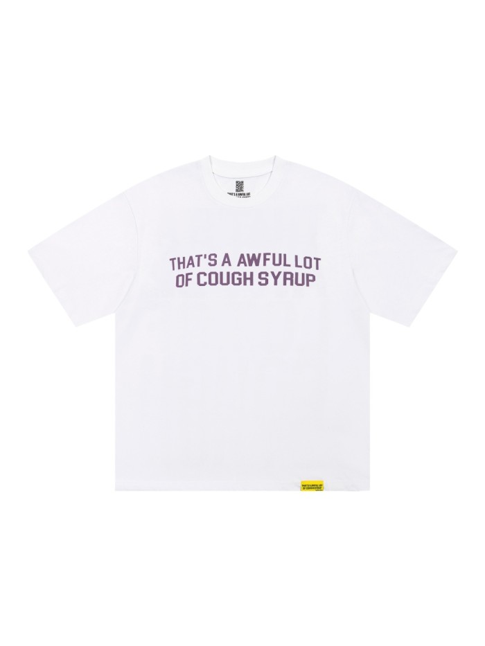 Minimal Hip Hop Streetwear Front Purple Block Letter Back Dripping Purple Syrup Bottle Cup Cartoon Graphic Oversized T-Shirt 29343927