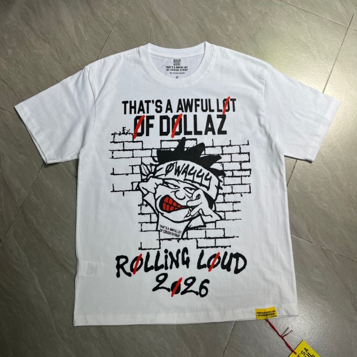 0s Grunge Hip Hop Streetwear Solid White Brick Wall Background Cartoon Face Graffiti Red Strike Through Text T-Shirt 29344169