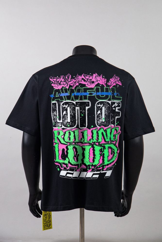 Y2K Dark Street Front Halloween Carnival Graveyard Monster Sea Lion Drip Font Print Back Contrast Layer Graffiti Oversized T-Shirt 29343932