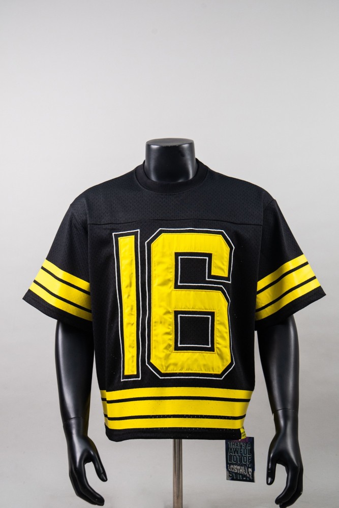 Vintage Football Hip Hop Streetwear Large Number 16 Border Print Mesh Jersey Cropped T-Shirt 4 colors 29344085