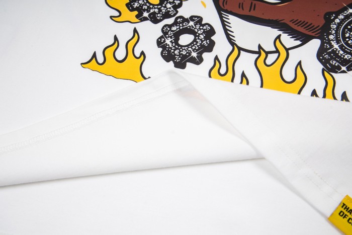 Grunge Streetwear Mechanic Hand Cup Gear Flame Gothic Letter Print Back Stacked 3D Outline Gearshifters Slogan Graphic Oversized T-Shirt 2 colors 29343893