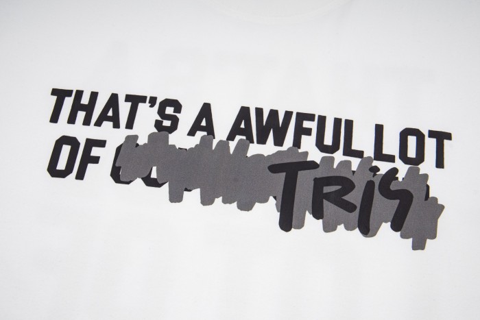 Minimal Hip Hop Streetwear Front Crossed Out Text TRY Graffiti Block Letter Print Back Stacked Bold Block Slogan Graphic Oversized T-Shirt 2 colors 29343909