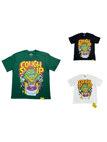 Retro Old School Streetwear Front Chill Frog Mascot Chain Necklace Syrup Drip Cartoon Illustration Print T-Shirt 3 colors 29344031