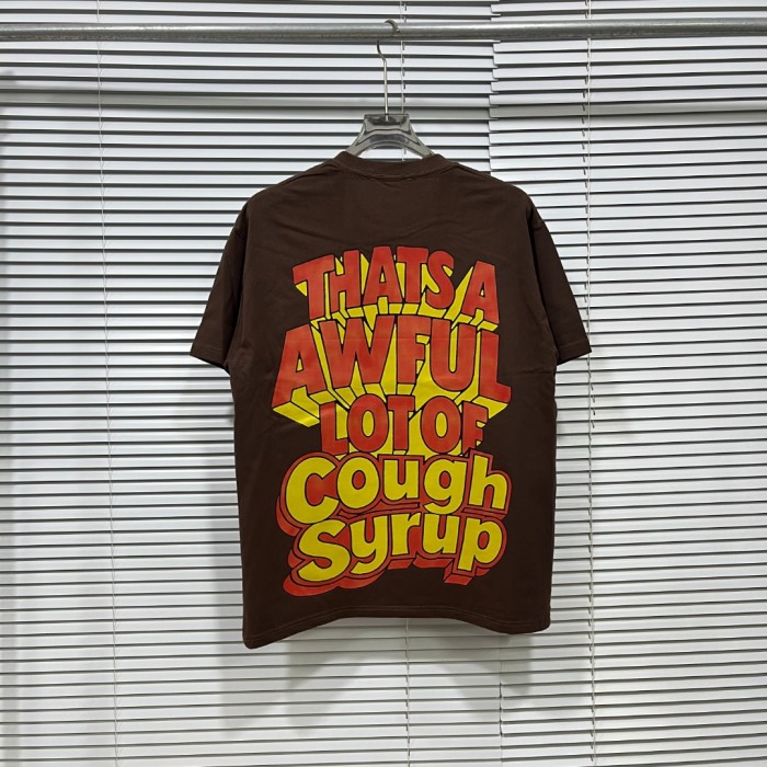 West Coast Casual Fashion Chocolate Brown Laid Back Leprechaun Mascot Pour Syrup Graffiti Bubble Font Print T-Shirt 29344165
