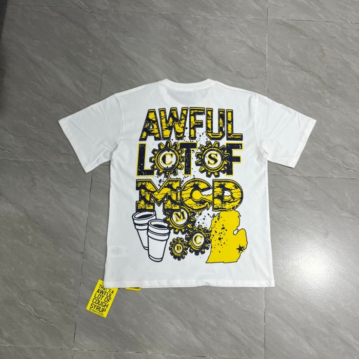 Retro State Pride Streetwear Distressed Crack Font Mechanical Gear Michigan Outline Map Dual Side Print T-Shirt 3 colors 29344200