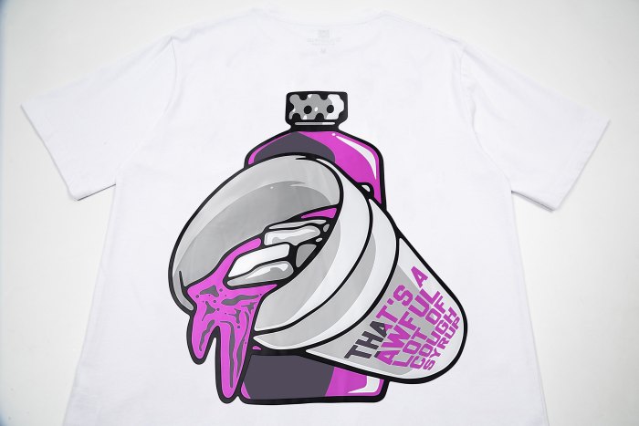 Minimal Hip Hop Streetwear Front Purple Block Letter Back Dripping Purple Syrup Bottle Cup Cartoon Graphic Oversized T-Shirt 29343927