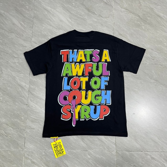 Cartoon Hip Hop Streetwear Front Multicolor Toucan Bird Grill Teeth Jewelry Pouring Purple Syrup Cup Drip Rainbow Letter Print T-Shirt 2 colors 29344027