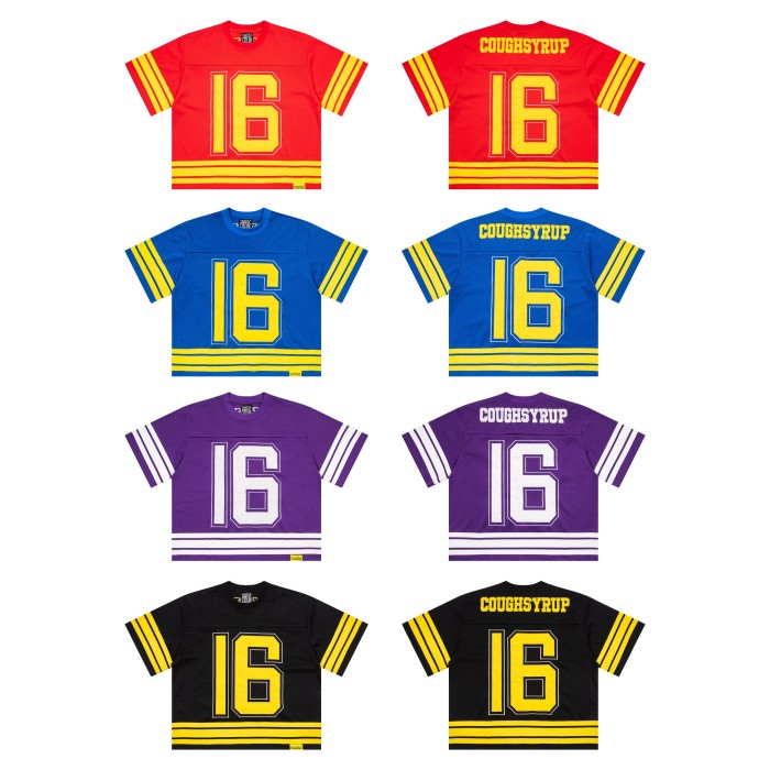 Vintage Football Hip Hop Streetwear Large Number 16 Border Print Mesh Jersey Cropped T-Shirt 4 colors 29344085