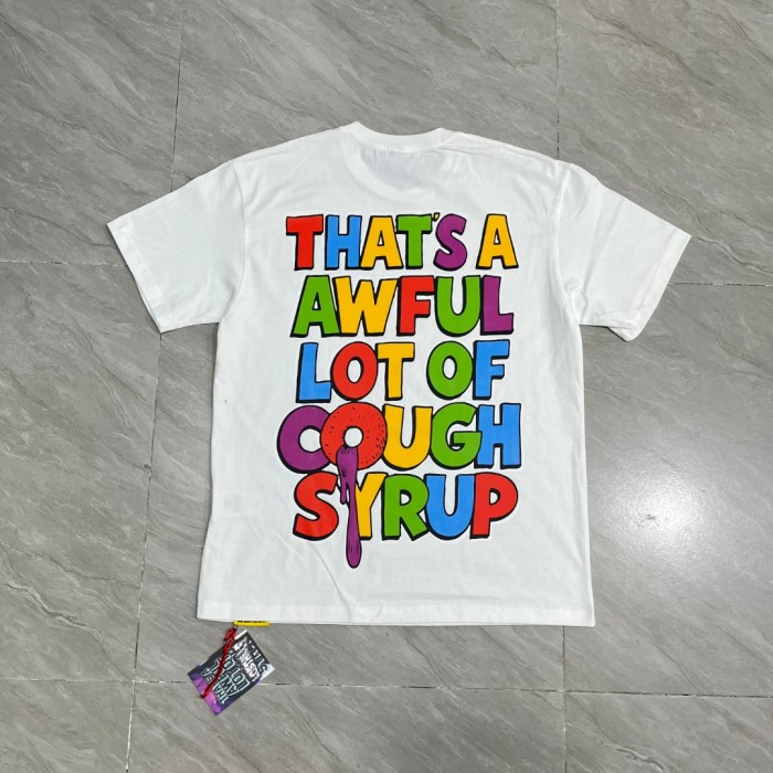 Cartoon Hip Hop Streetwear Front Multicolor Toucan Bird Grill Teeth Jewelry Pouring Purple Syrup Cup Drip Rainbow Letter Print T-Shirt 2 colors 29344027