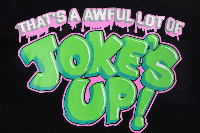 Cartoon Retro Streetwear Front Green Pink Outline Melting Bubble Joke’s Up Slogan Print Back Large Top Hat R Filled Repeat Logo Graphic Oversized T-Shirt 29343926