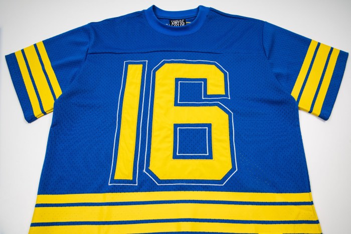 Vintage Football Hip Hop Streetwear Large Number 16 Border Print Mesh Jersey Cropped T-Shirt 4 colors 29344085