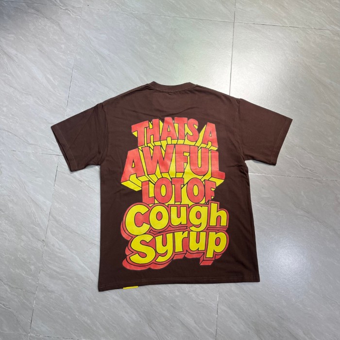 West Coast Casual Fashion Chocolate Brown Laid Back Leprechaun Mascot Pour Syrup Graffiti Bubble Font Print T-Shirt 29344165