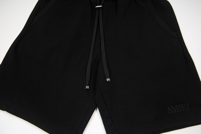On Tone Serif Embroidery Logo Print Back Patch Pocket Leather Label Loose Drawstring Terry Cotton Casual Sweat Shorts 3 colors 29343871