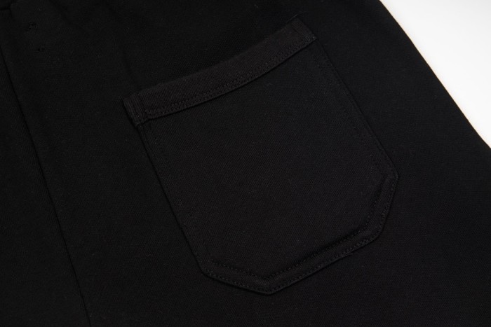On Tone Serif Embroidery Logo Print Back Patch Pocket Leather Label Loose Drawstring Terry Cotton Casual Sweat Shorts 3 colors 29343871