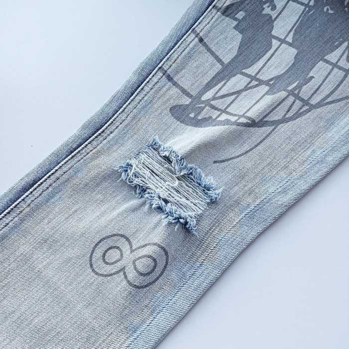 Earth Outline 1999 Print Washed Jeans 29344229