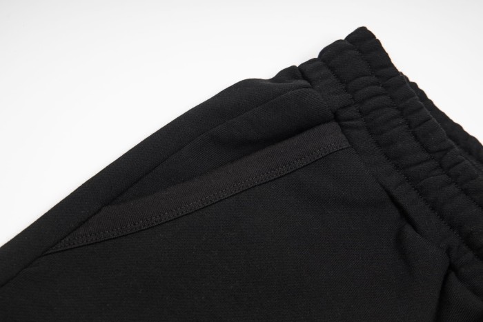 On Tone Serif Embroidery Logo Print Back Patch Pocket Leather Label Loose Drawstring Terry Cotton Casual Sweat Shorts 3 colors 29343871