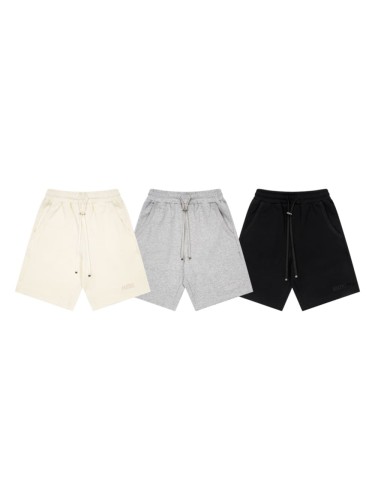 On Tone Serif Embroidery Logo Print Back Patch Pocket Leather Label Loose Drawstring Terry Cotton Casual Sweat Shorts 3 colors 29343871