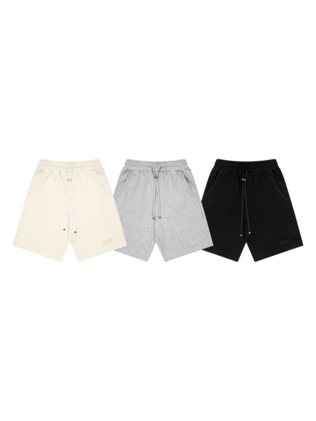 On Tone Serif Embroidery Logo Print Back Patch Pocket Leather Label Loose Drawstring Terry Cotton Casual Sweat Shorts 3 colors 29343871