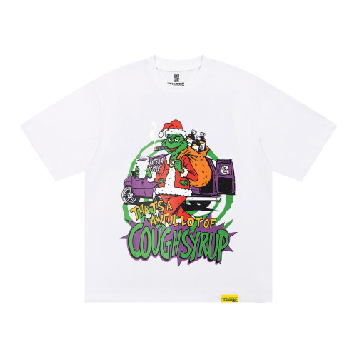 Cartoon Hip Hop Streetwear Front Christmas Santa Grinch Pickup Truck Cup Bottle Comic Graphic Print Oversized T-Shirt 29343911