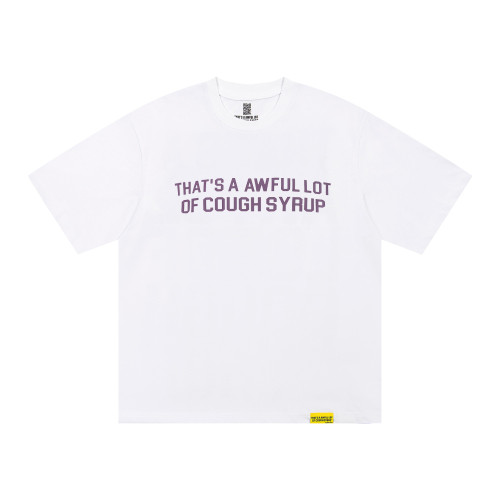 Minimal Hip Hop Streetwear Front Purple Block Letter Back Dripping Purple Syrup Bottle Cup Cartoon Graphic Oversized T-Shirt 29343927