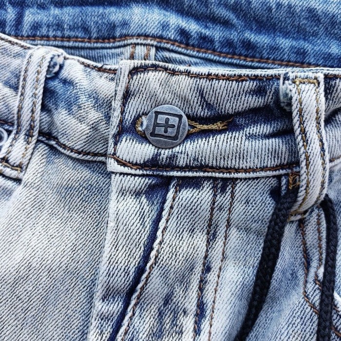 Earth Outline 1999 Print Washed Jeans 29344229