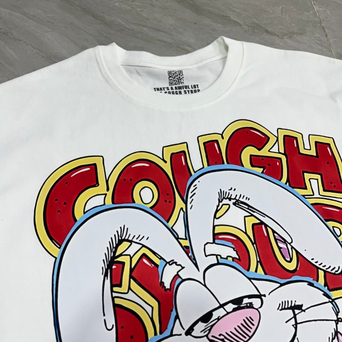 West Coast Casual Fashion Front Laid Back Cartoon Rabbit Hip Hop Jewelry Syrup Pouring Graffiti Bubble Letter Print 2 colors T-Shirt 29344059