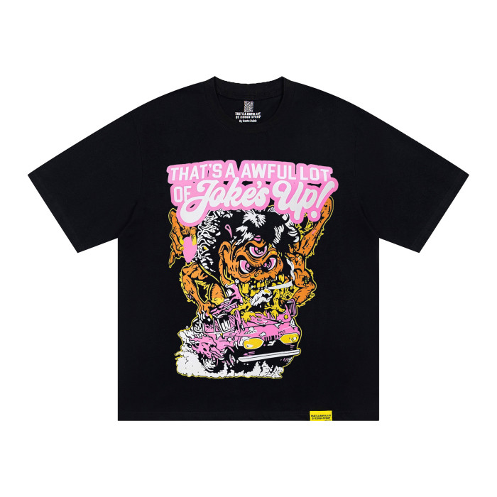 Retro Kustom Culture Streetwear Front Cartoon Mutant Monster Rat Rod Vehicle Bubble Letter Print Oversized T-Shirt 29343980