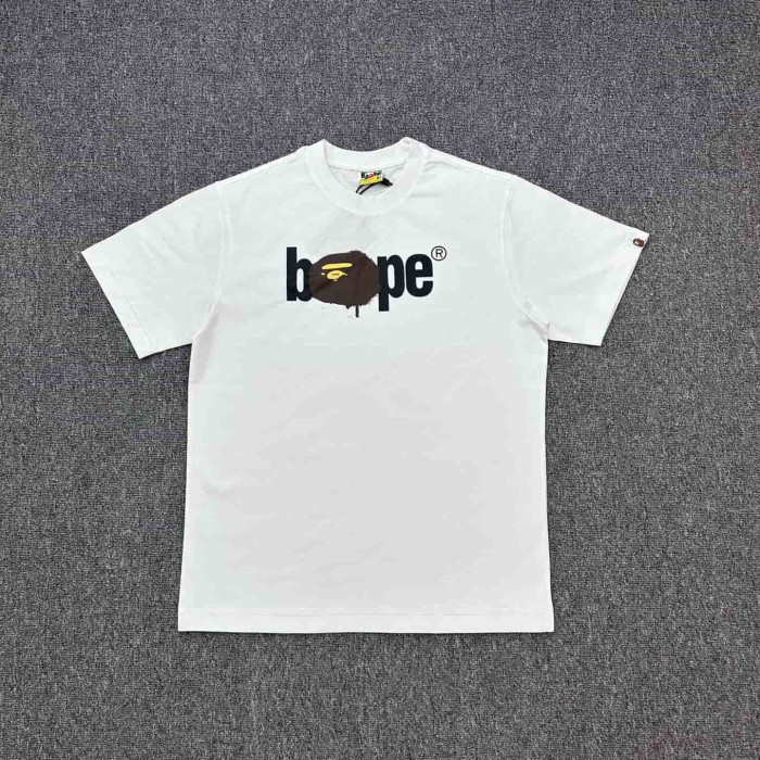 1:1 quality version Paint Drip Oblate Ape Head Print Tee 2 colors 29345559