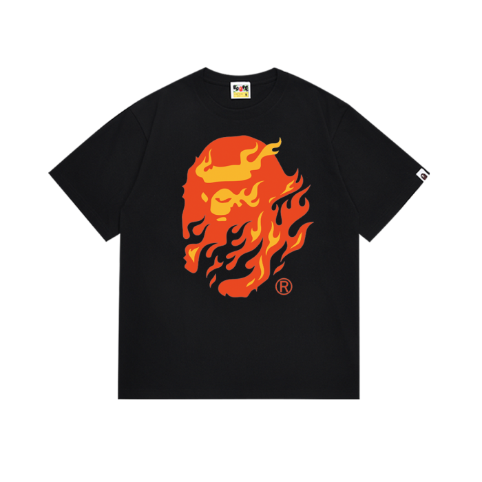 Trendy Flame Wrapped Ape Head Print Tee 4 colors 29345613